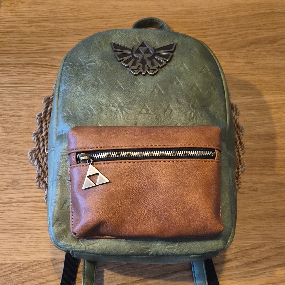 Triforce Green and Brown Mini Backpack